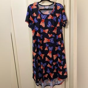 LuLaRoe L Carly Swing Dress Bicentennial collection with pocket